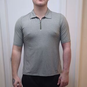 Lands' End Men's Light Gray Polo Shirt